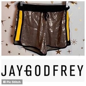 Jay Godfrey Tuxedo Stripe Sequin Shorts XS